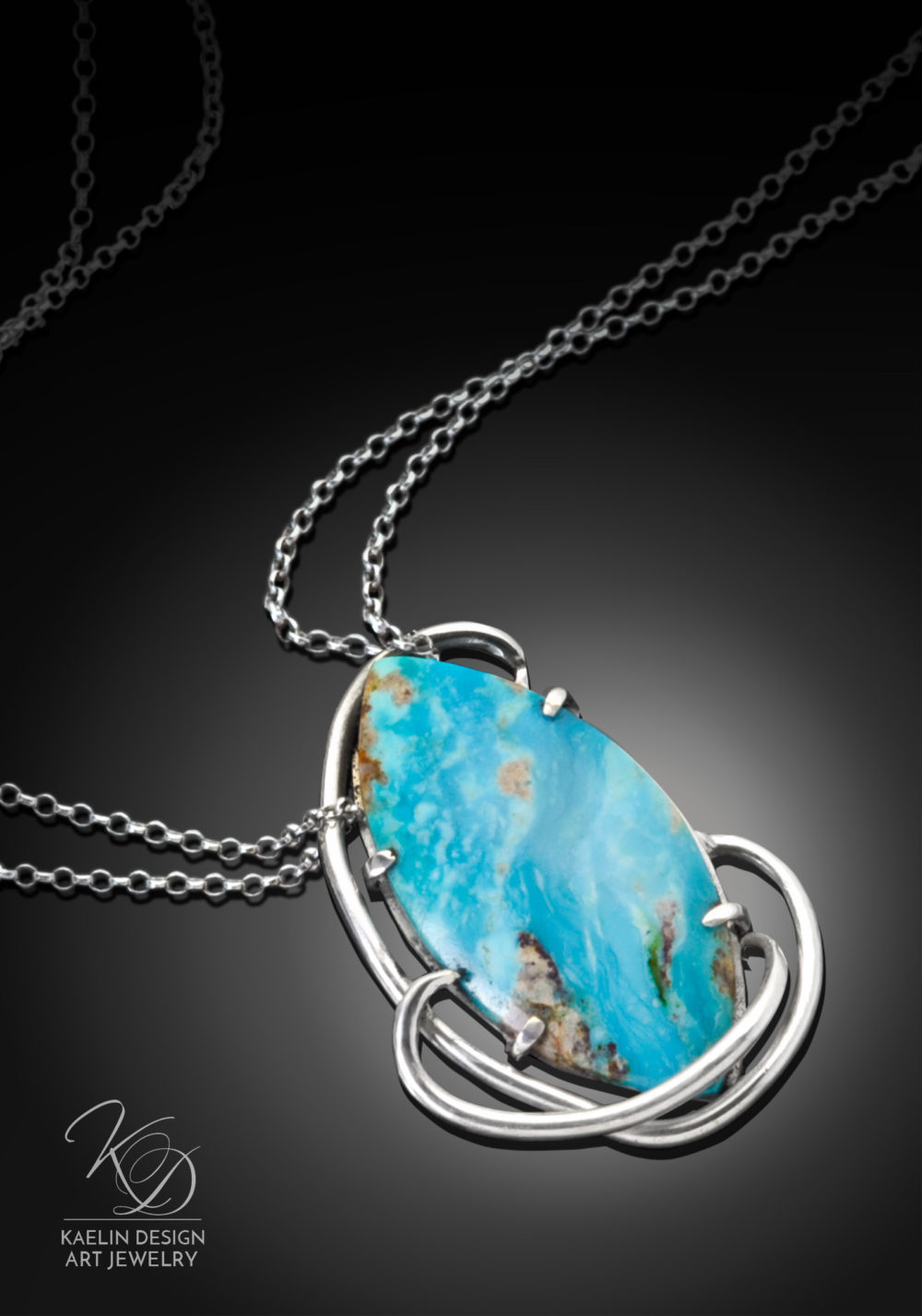 Sea Swept Art Jewelry Turquoise Pendant by Kaelin Design