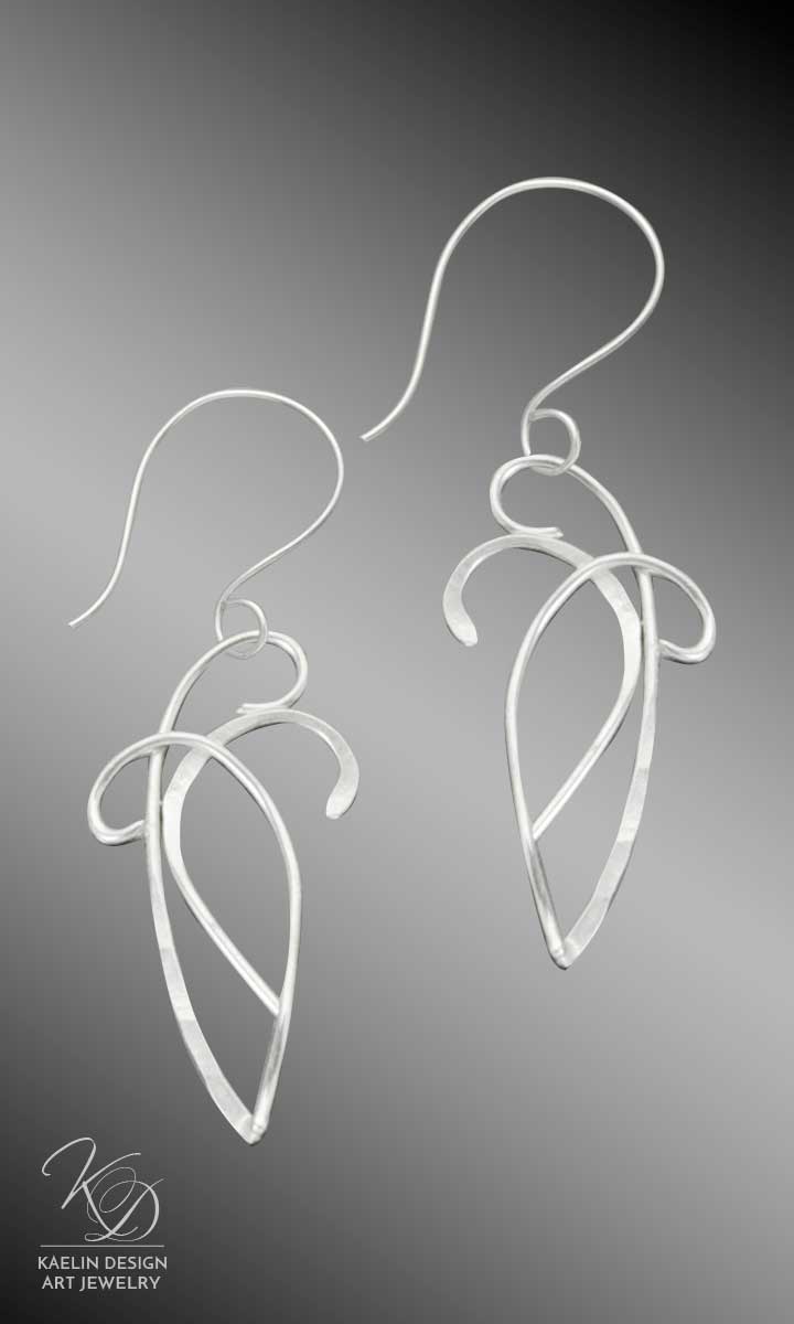 "Eddy" Hand forged Silver earrings by Kaelin Design Art Jewelry