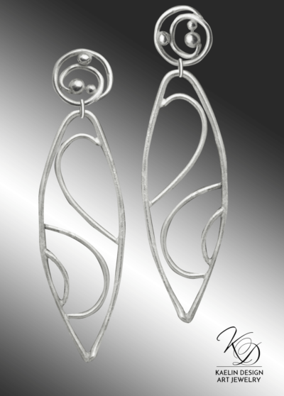 Onami Hand Forged Silver Wave Earrings inspired by Hamonshu by Yuzan Mori