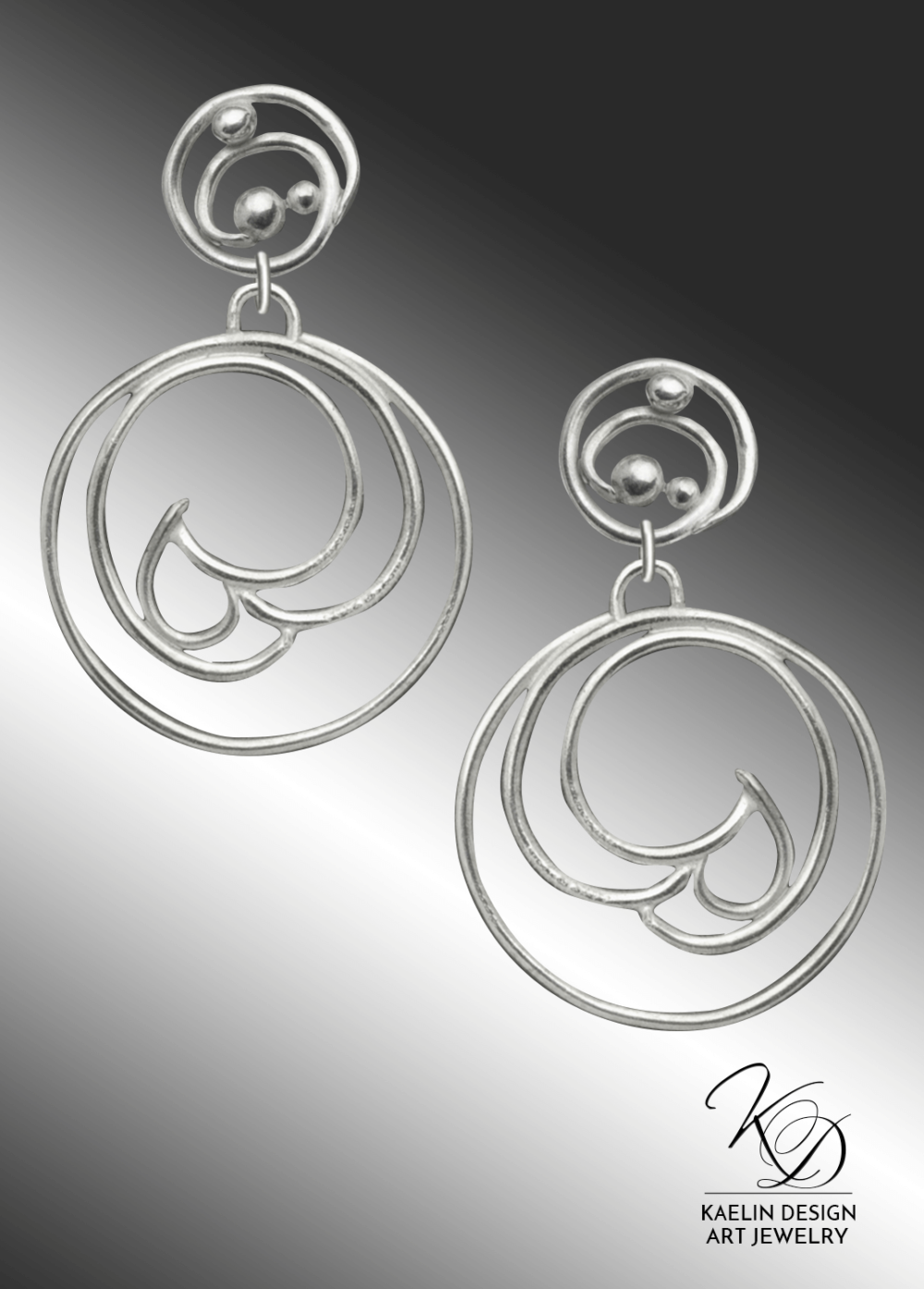 Shuha Hand Forged Silver Wave Earrings inspired by Hamonshu by Yuzan Mori