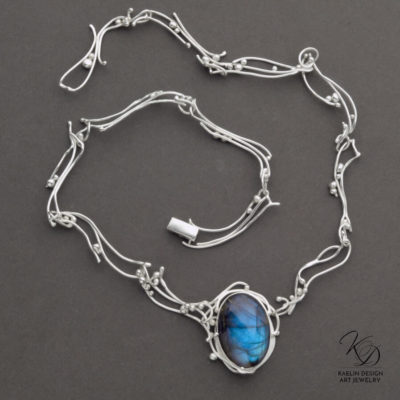 Turbulent Waters Labradorite Blue Art Jewelry Necklace