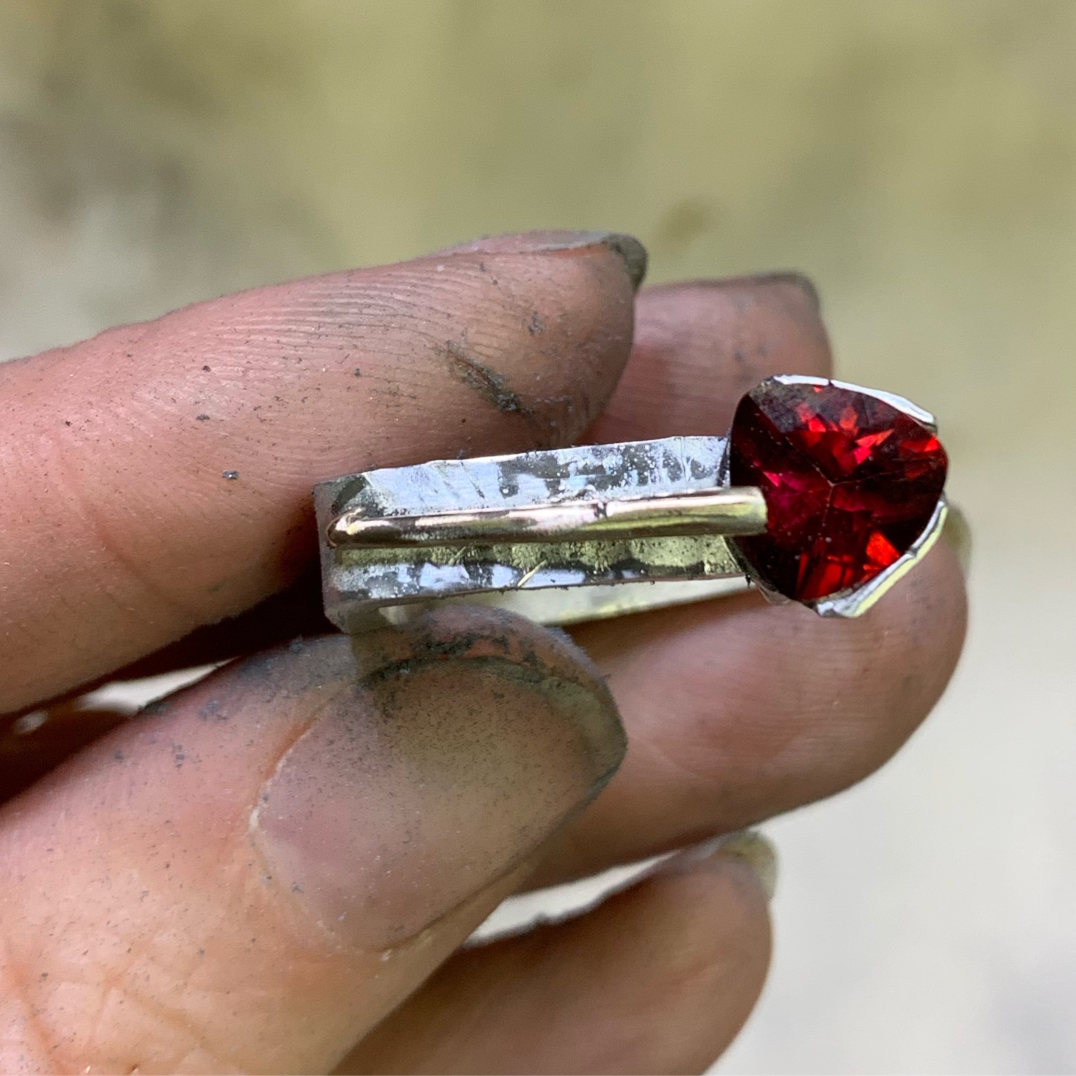 Compass Points Red Topaz contemporary art ring by Kaelin Design