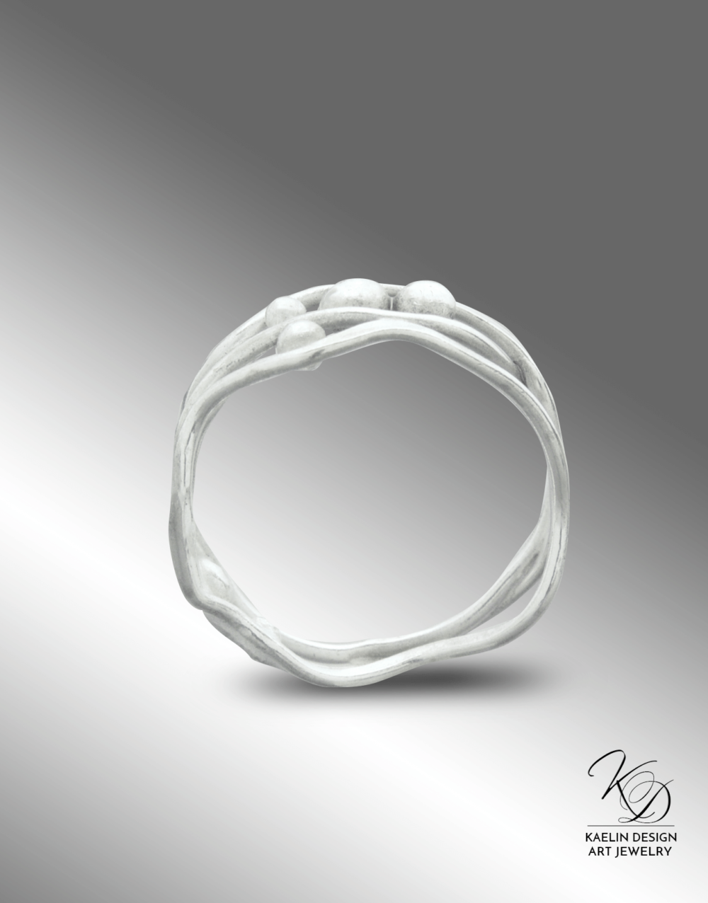 Seafoam Silver Ocean Inspired Ring by Kaelin Design Fine Art Jewelry