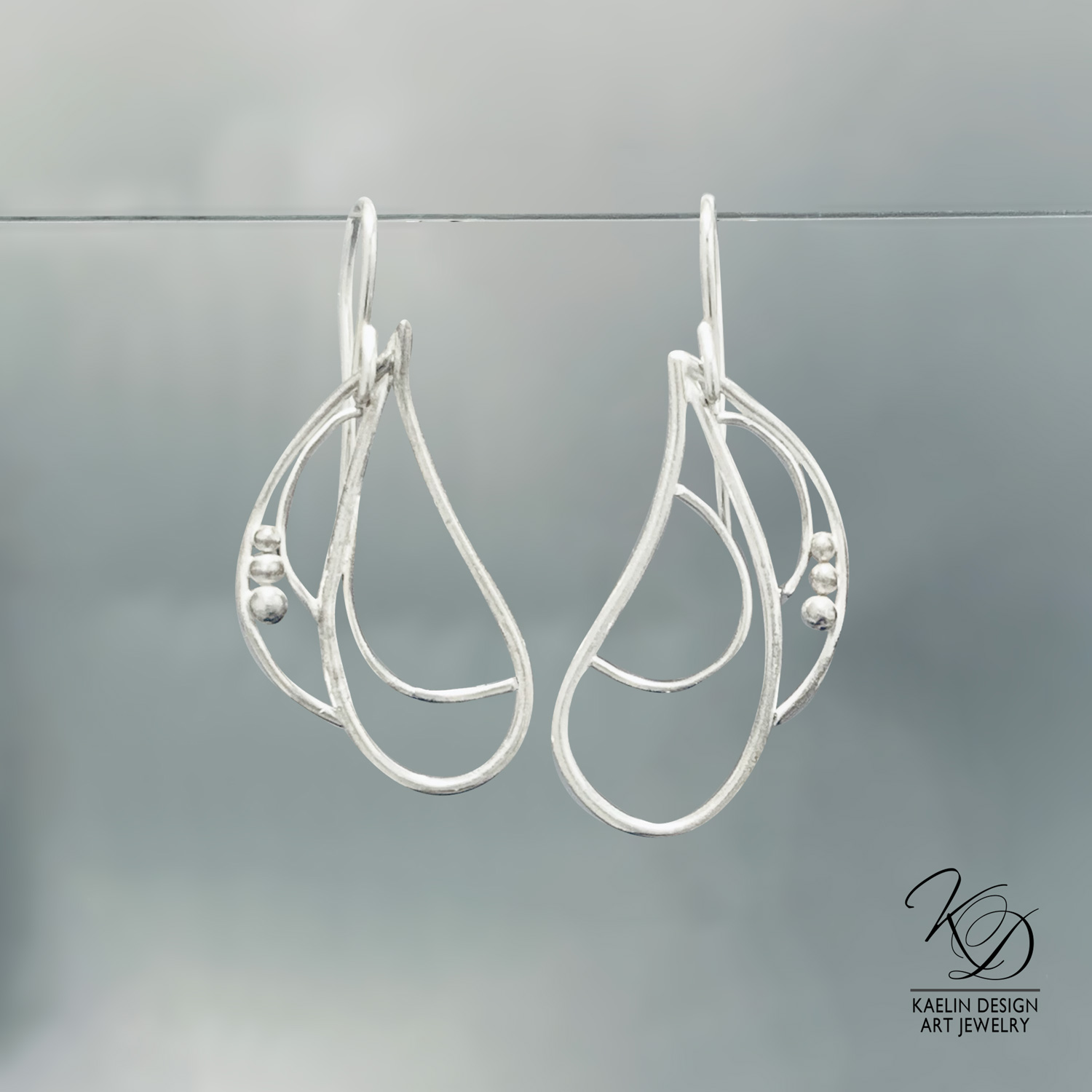 Open Water Sterling Silver Earrings by Kaelin Design