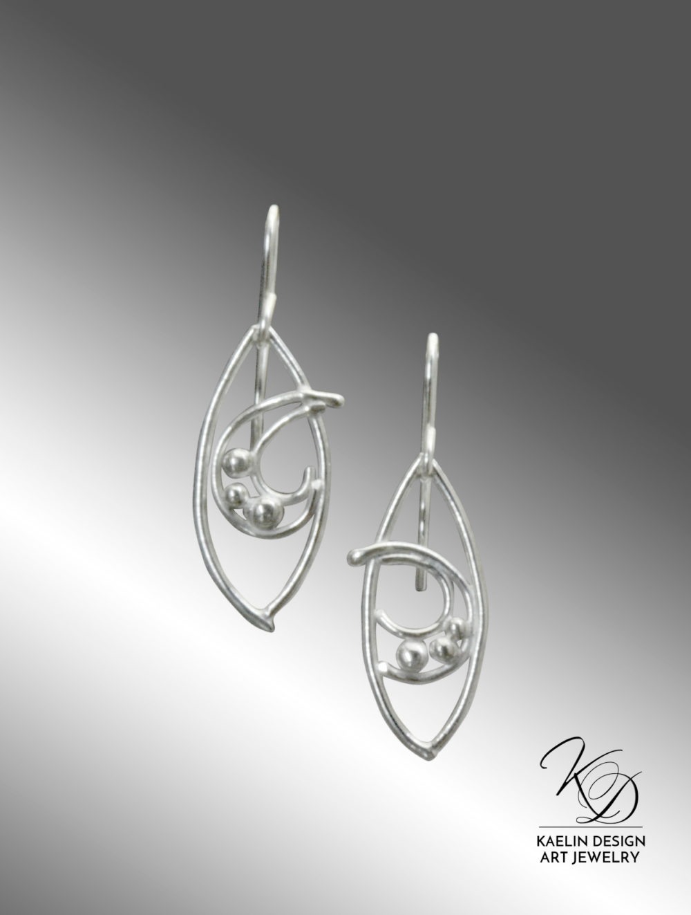 Rough Waters Hand Forged Sterling Silver Fine Art Earrings by Kaelin Design