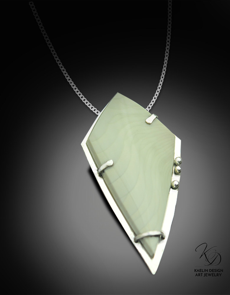 Capture the Wind Jasper and Sterling Silver Art Pendant by Kaelin Design