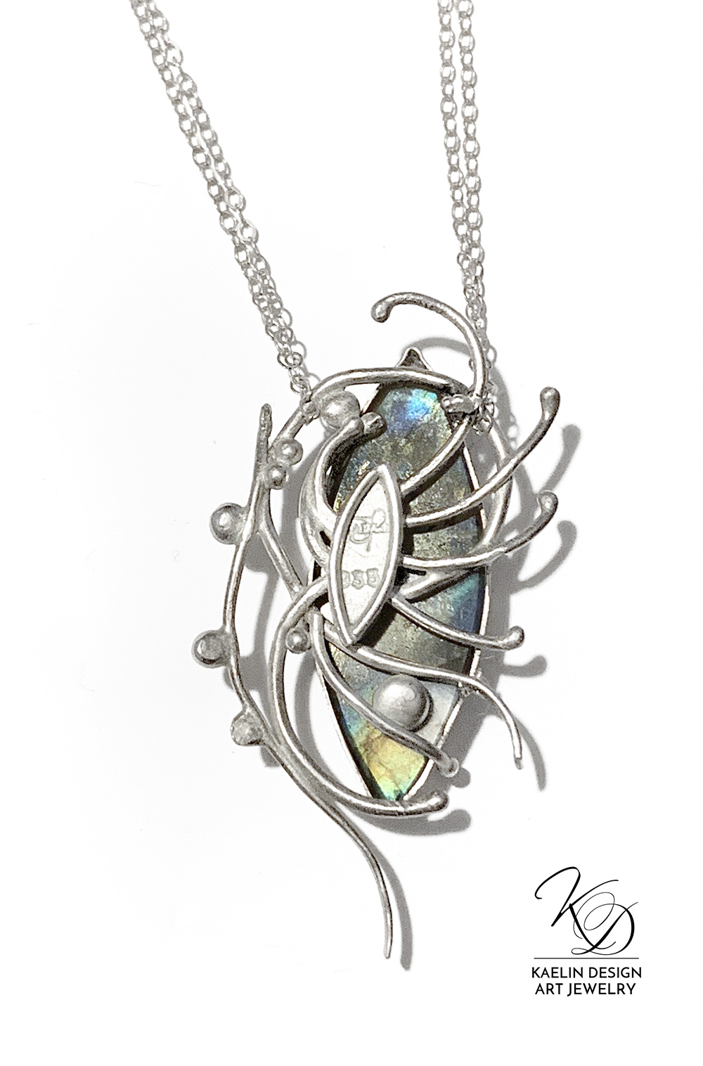 Briny Depths Hand Forged Silver and Labradorite Fine Art Jewelry Pendant