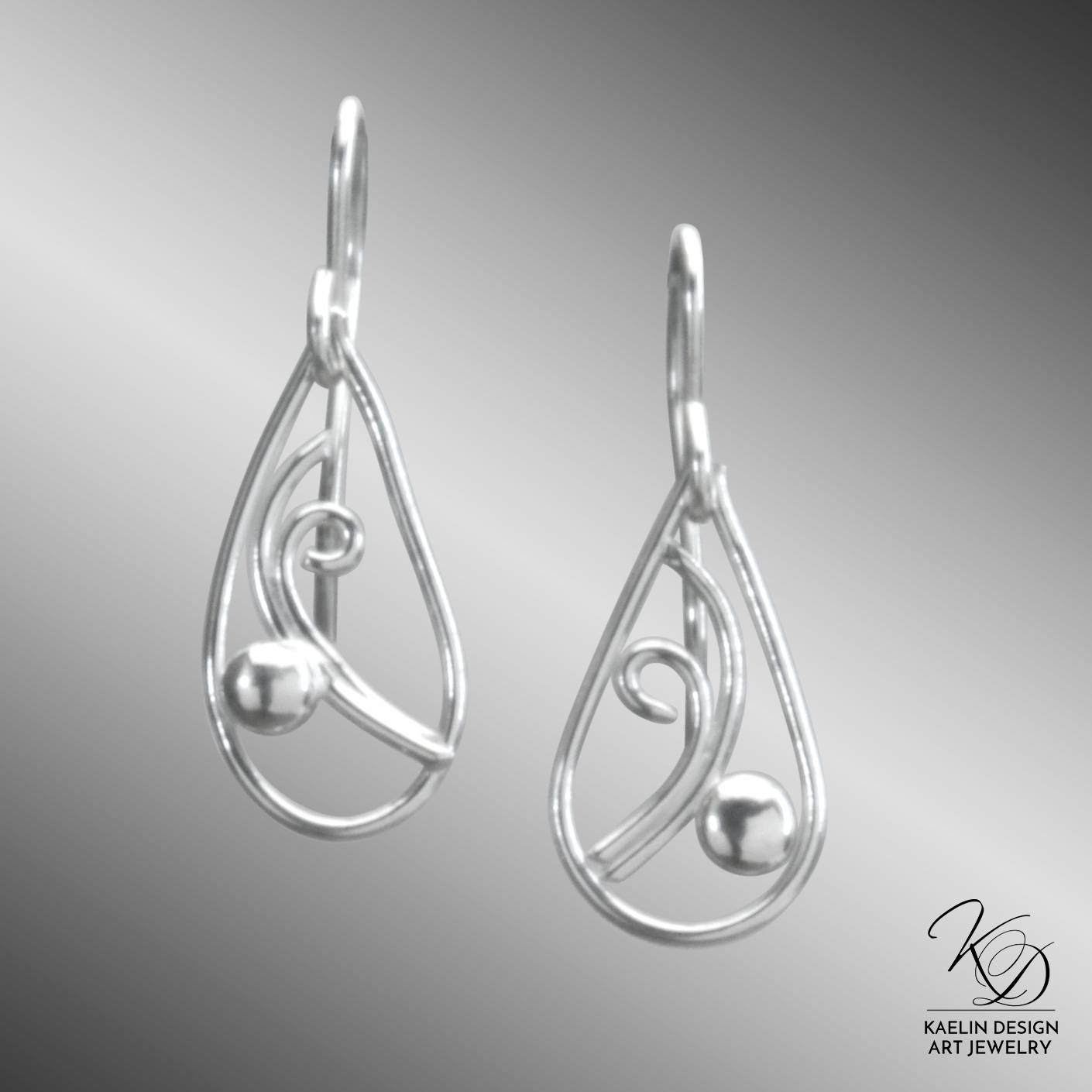 Laguna Hand Forged Sterling Silver Earrings by Kaelin Design Fine Art Jewelry