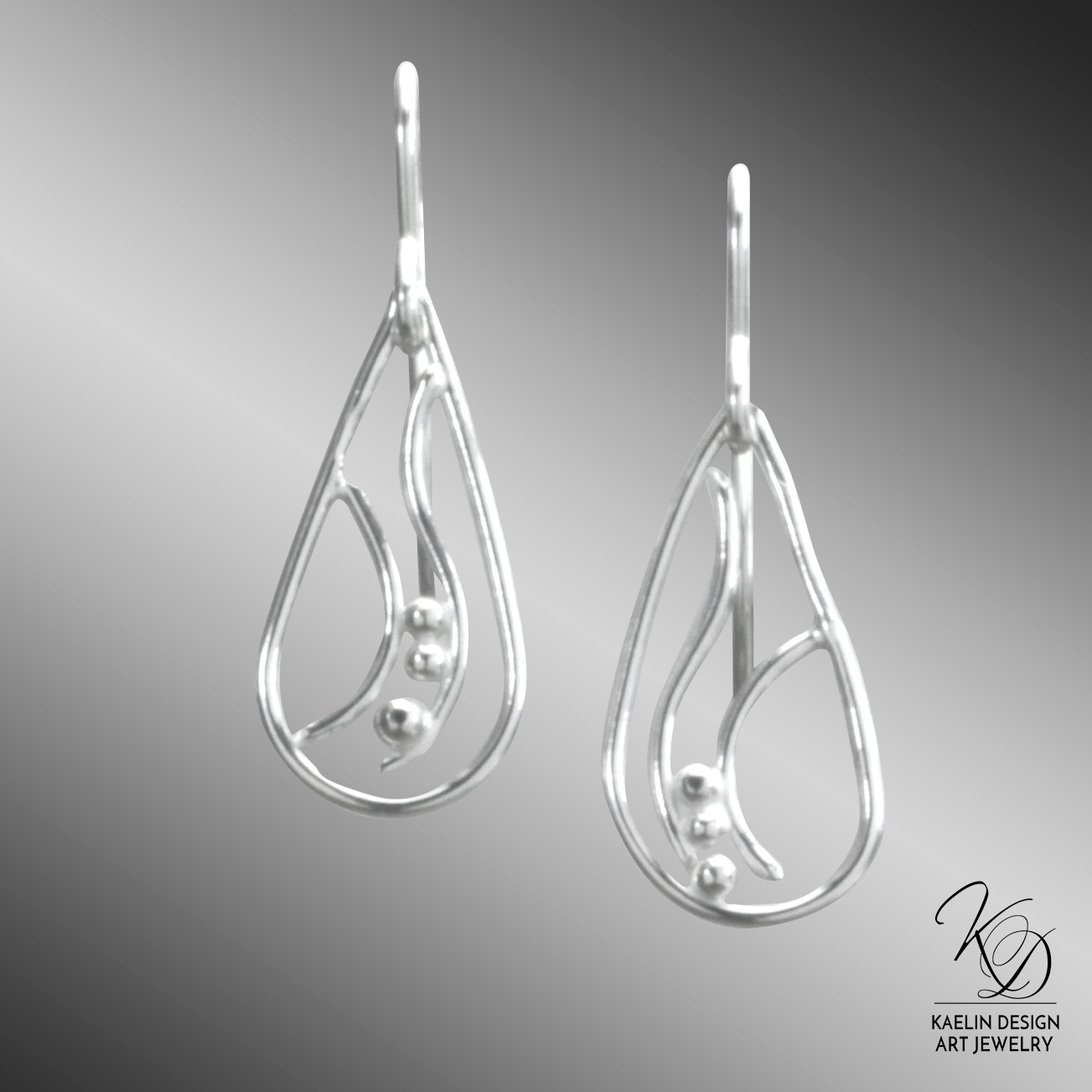 Maris Hand Forged Sterling Silver Earrings by Kaelin Design