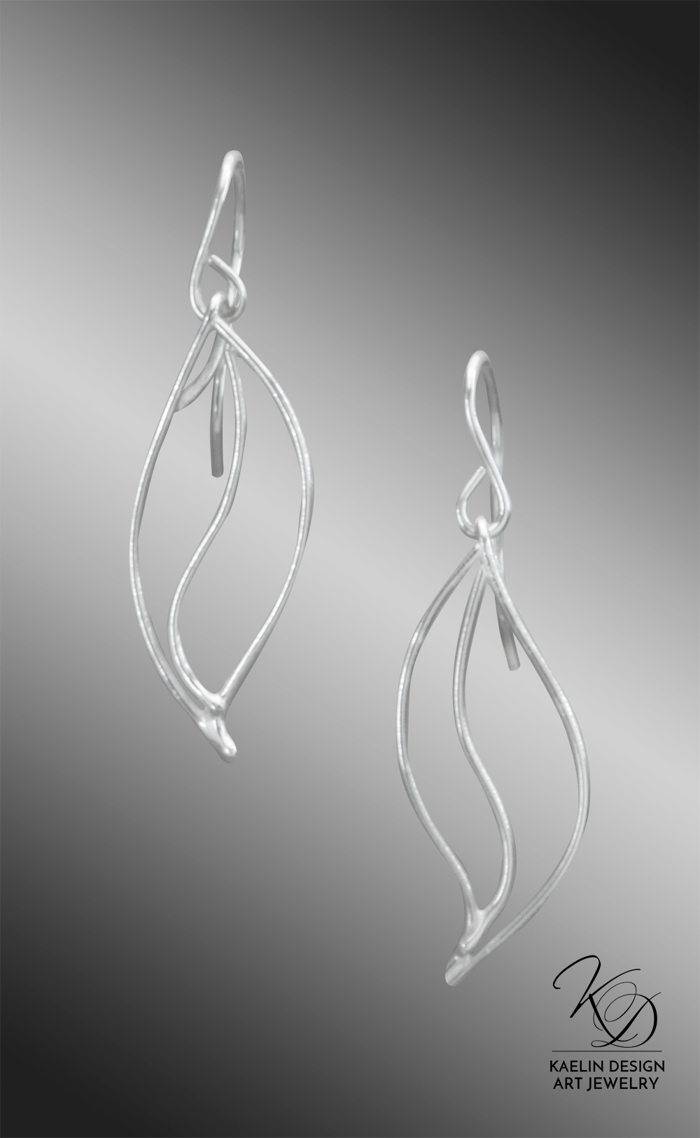 Silver Leaf Earrings by Kaelin Design Fine Art Jewelry