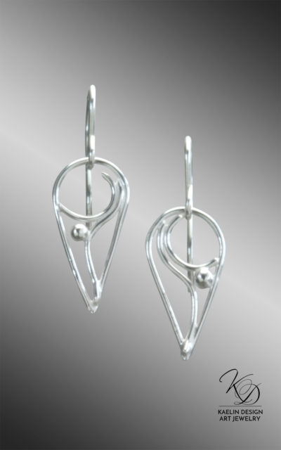 Anahita Sterling Silver Earrings Hand Forged by Kaelin Design Art Jewelry