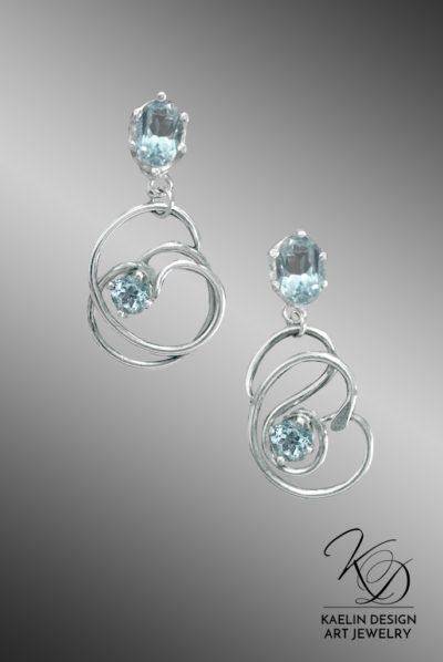Blue Topaz Estuary Earrings by Kaelin Design Fine Art Jewelry