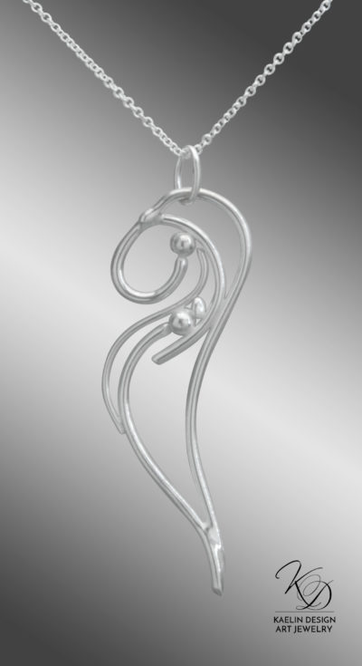 Eddy Sterling Silver Hand Forged Art Jewelry Pendant by Kaelin Design