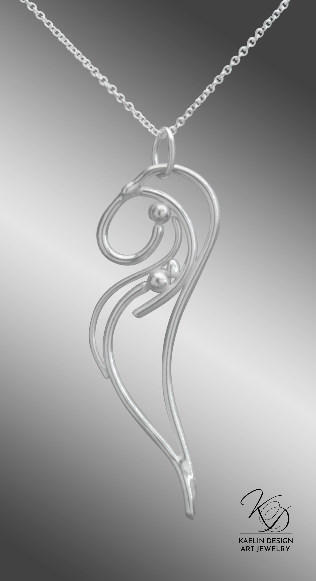 Eddy Sterling Silver Hand Forged Art Jewelry Pendant by Kaelin Design