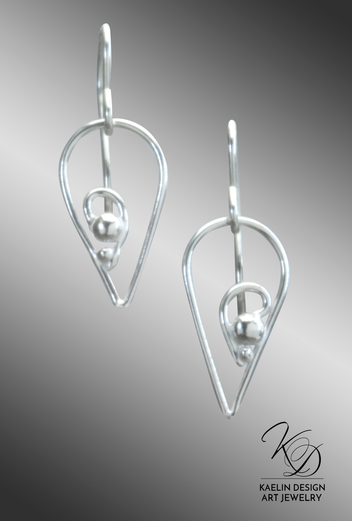 Ripple Waters Hand Forged Sterling Silver Earrings by Kaelin Design Fine Art Jewelry