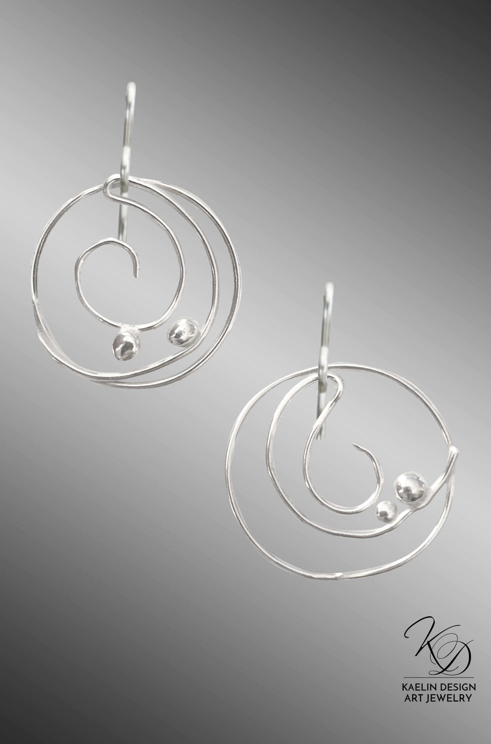 Delta Sterling Silver Hand Forged Art Jewelry Earrings by Kaelin Design