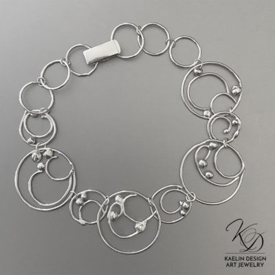 Ocean Bubbles Sterling Silver Art Jewelry Bracelet by Kaelin Design