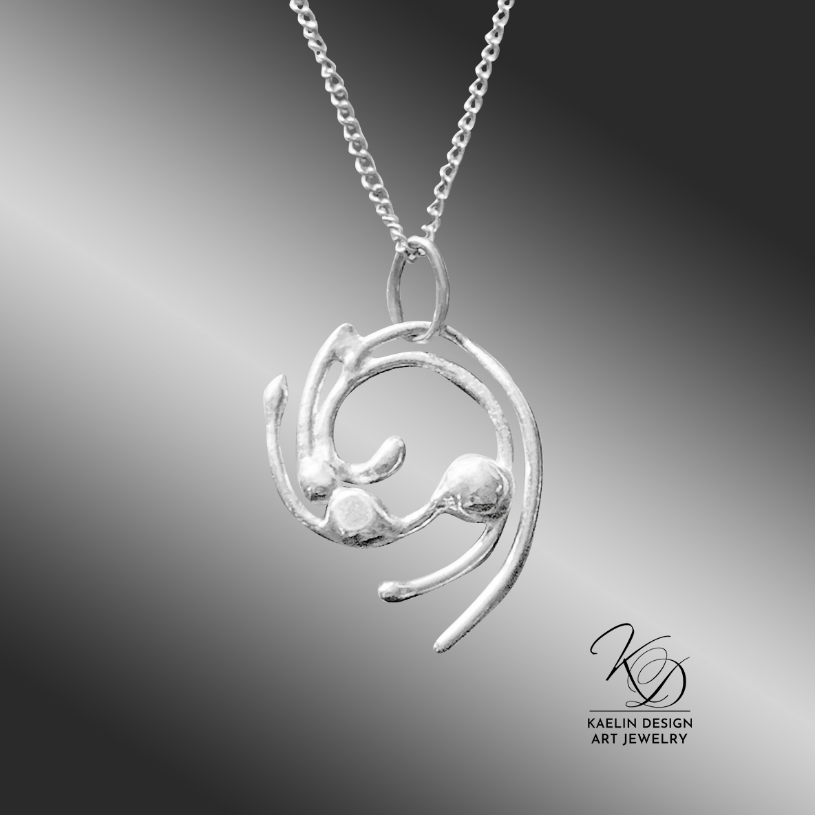 Yamuna Sterling Silver Art Jewelry Pendant by Kaelin Design