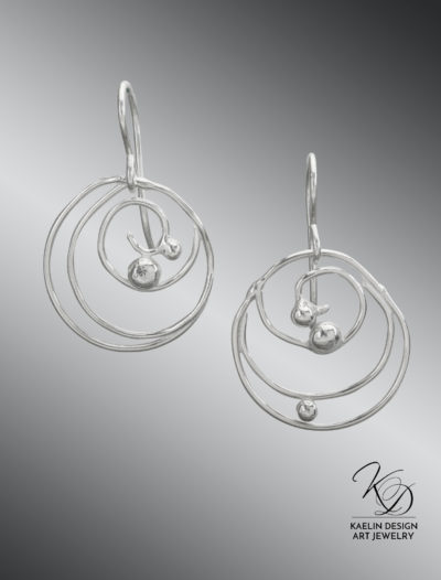 Darya Sterling Silver Ocean Earrings by Kaelin Design Fine Art Jewelry