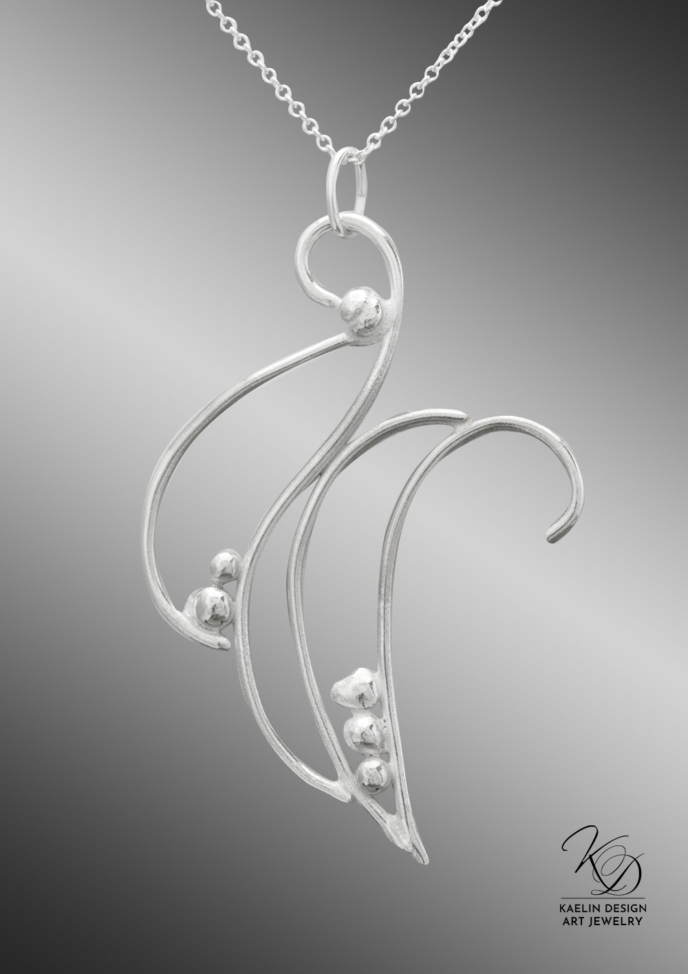 Wave Rider Sterling Silver Pendant by Kaelin Design Fine Art Jewelry