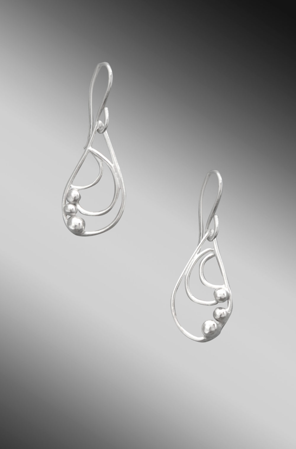 Silver Rain earrings by Kaelin Design Fine Art Jewelry