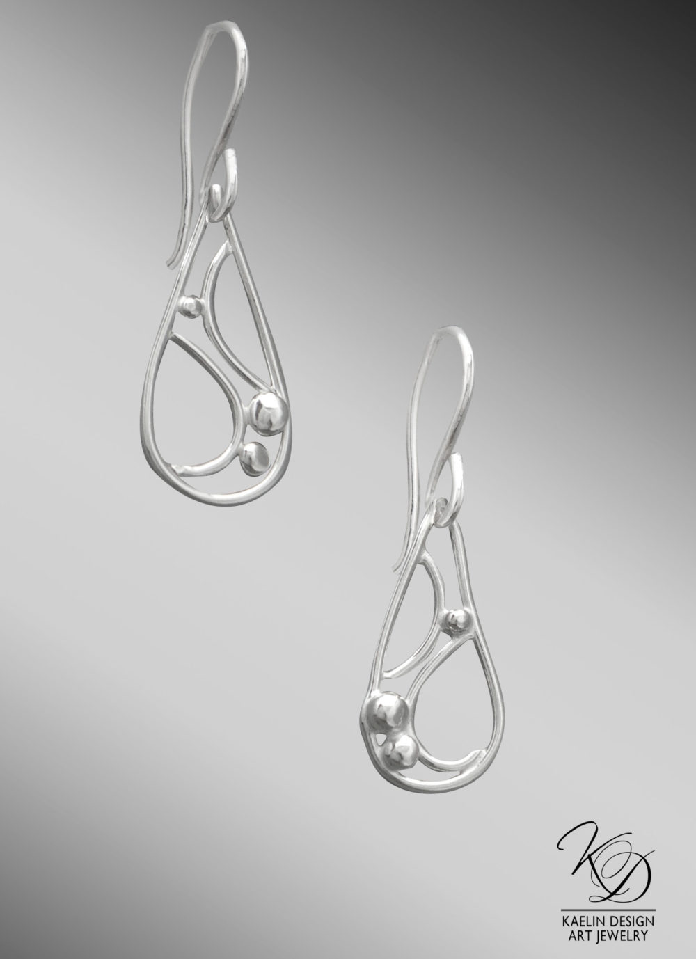 Rippling Currents Ocean Inspired Silver Earrings by Kaelin Design