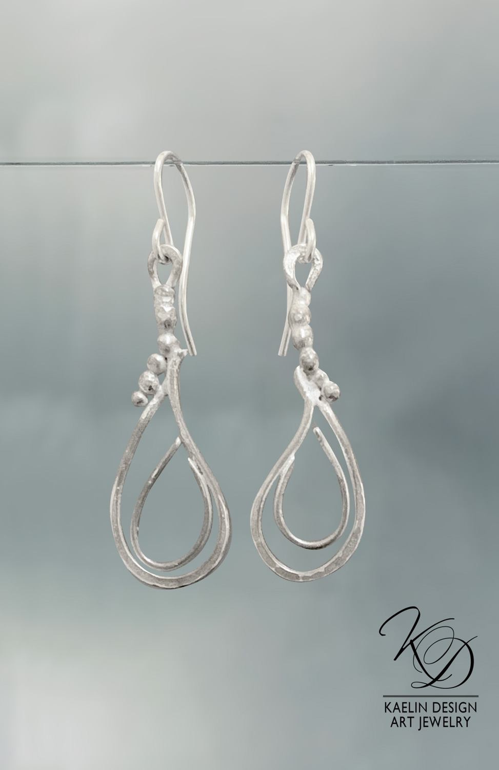Captured Bubbles Sterling Silver Earrings by Kaelin Design