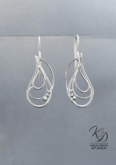 Captured Bubbles Ocean Inspired Sterling Silver Earrings by Kaelin Design Fine Art Jewelry