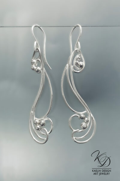 Crosscurrents Sterling Silver Earrings by Kaelin Design Fine Art Jewelry