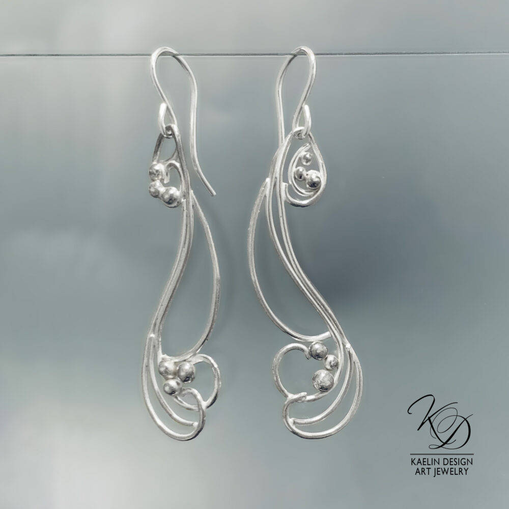 Crosscurrents Sterling Silver Earrings by Kaelin Design Fine Art Jewelry