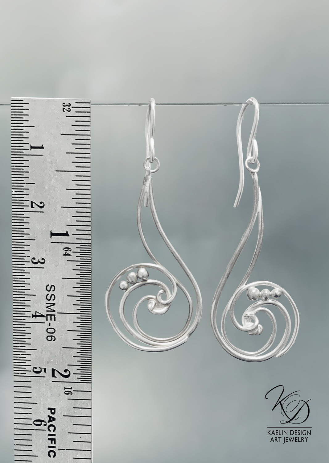 Whirlpool Sterling Silver Ocean Earrings by Kaelin Design Fine Art Jewelry